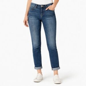 Banana Republic Curvy Girlfriend Jeans 28 Dark Wash Stretch Cuffed denim